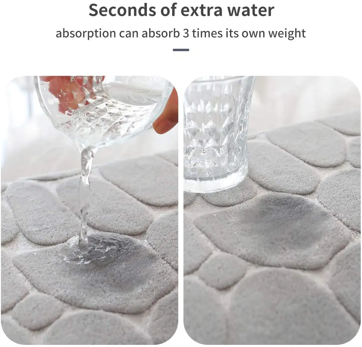 Hot Selling Soft Memory Foam Shower Bathroom Bath Floor Mat Rugs Quick Dry Super Water Absorbent Non Slip Stone Bath Mat