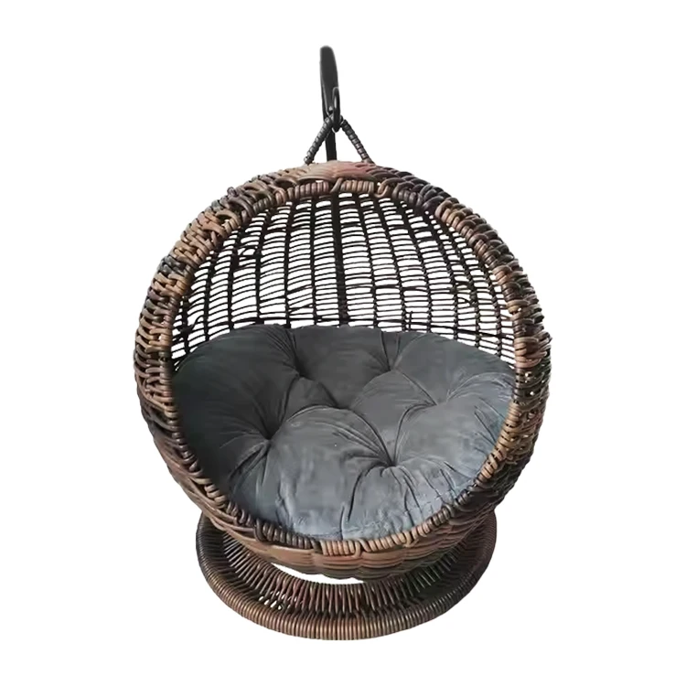 Factory Custom Pet house Hanging Egg Willow Swing Rattan Pet Bed Wicker Nest Braided Hammock Chair Cat Basket Bed