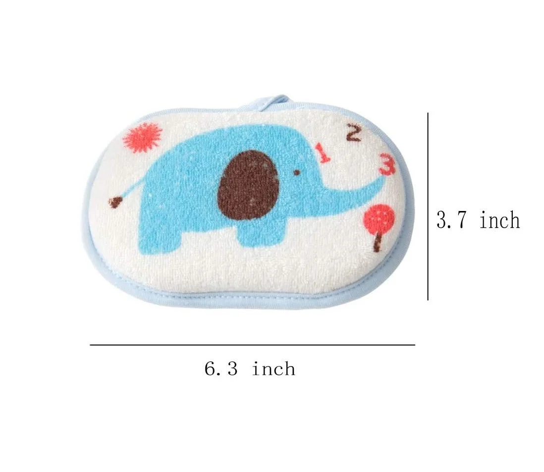 Kids Bath Sponge Cute Elephant Pattern Soft Shower Sponges Rub Bath Pad Cleaning Tool for Child Kid Baby