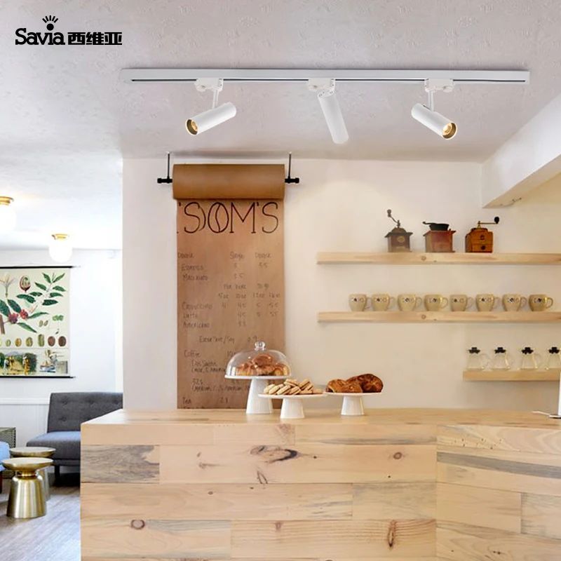 
Savia 3 Phase 4 Wires Anti Glare Adjust Modern LED Indoor Ceiling Spotlight Track Rail light For Shop Office Exhibition 