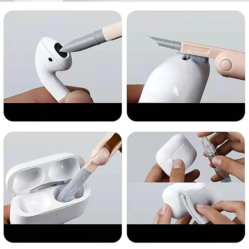 Multifunctional 7-in-1 combination brush, used as a cleaner for computer keyboard headphones