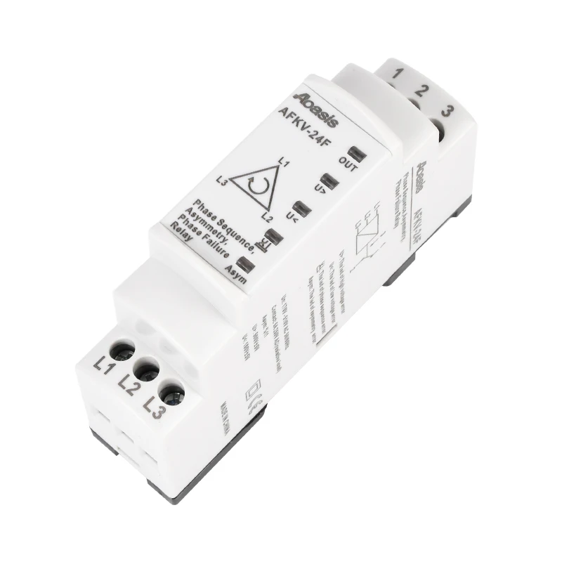 Aoasis AFKV24F 380V 3 обрыва фазы реле последовательности фаз измерение напряжения тока автомат защити