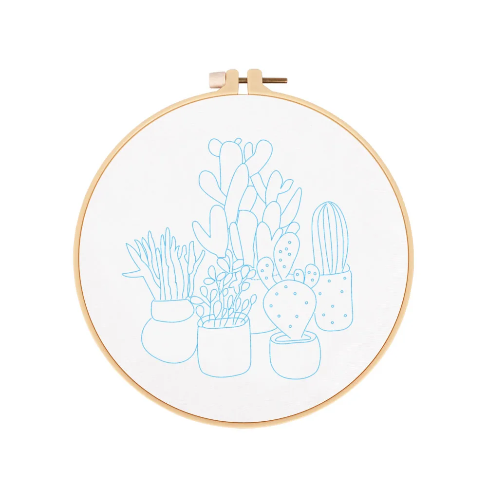 Wholesale needlework  Plant Patterns Stamped DIY Cross Stitch 3 In 1 Pack Sets Embroidery Starter Kit Including Instructions