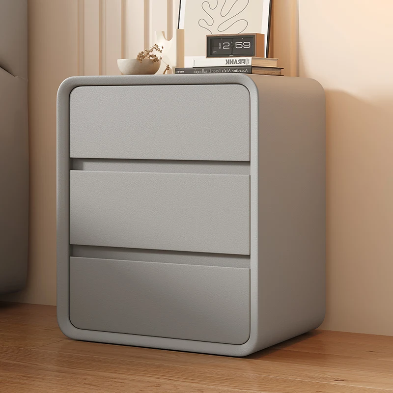 Wireless usb charging and bluetooth playback modern bedside table fingerprint unlocking smart bedside table