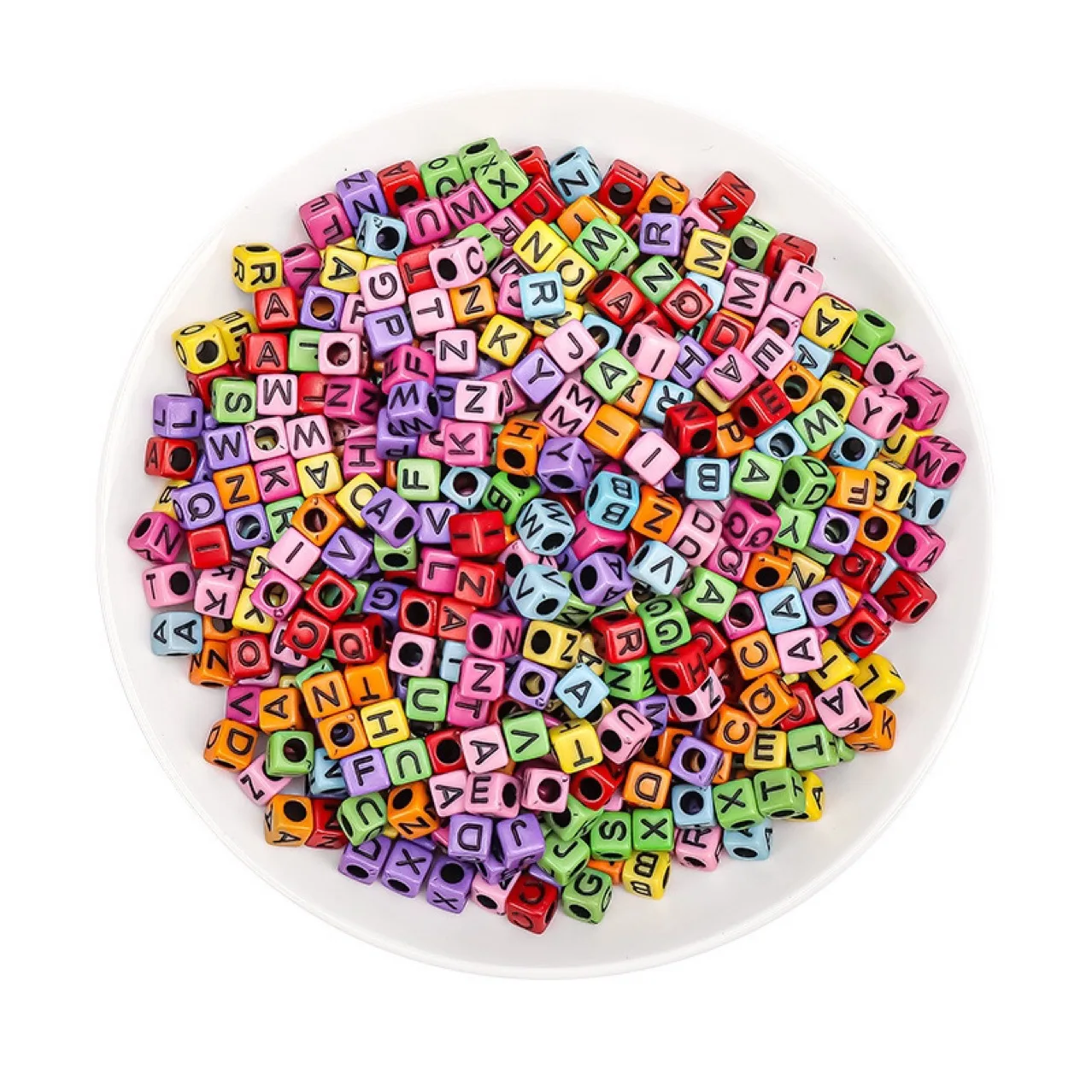 Китайский завод набор белых бусин акриловые пластиковые буквы улыбка бусина с отверстием для Diy