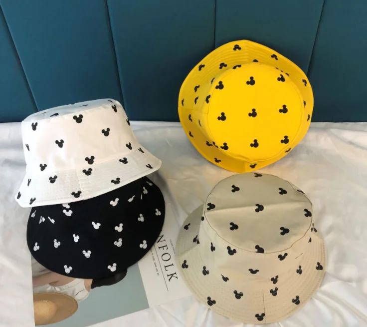 Оптовая продажа летняя Рыбацкая шляпа с мультяшным принтом Микки для раковины Студенческая защитой от солнца