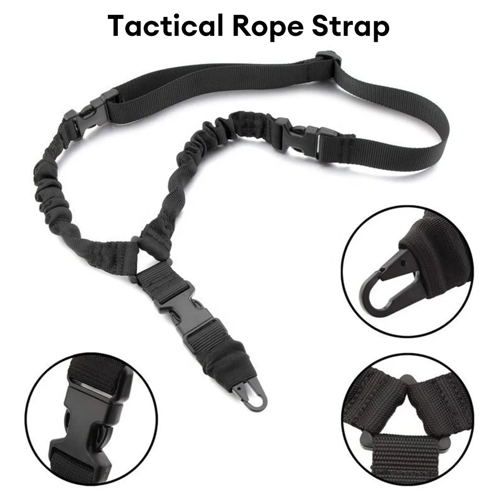 Tactical Gun Belt Hunting Accessories Tactical Gear Tactical Single Point Gun Sling Shoulder Strap Rope Belt with Metal Bu