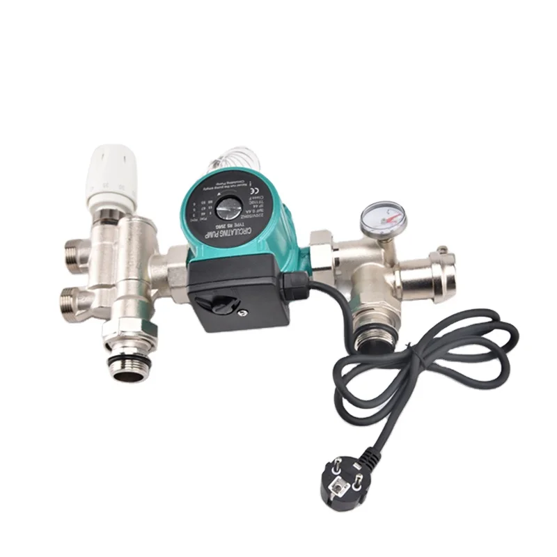 H1002 Series 1' Floor Heating Manifold Pump And Mixing Valve Set