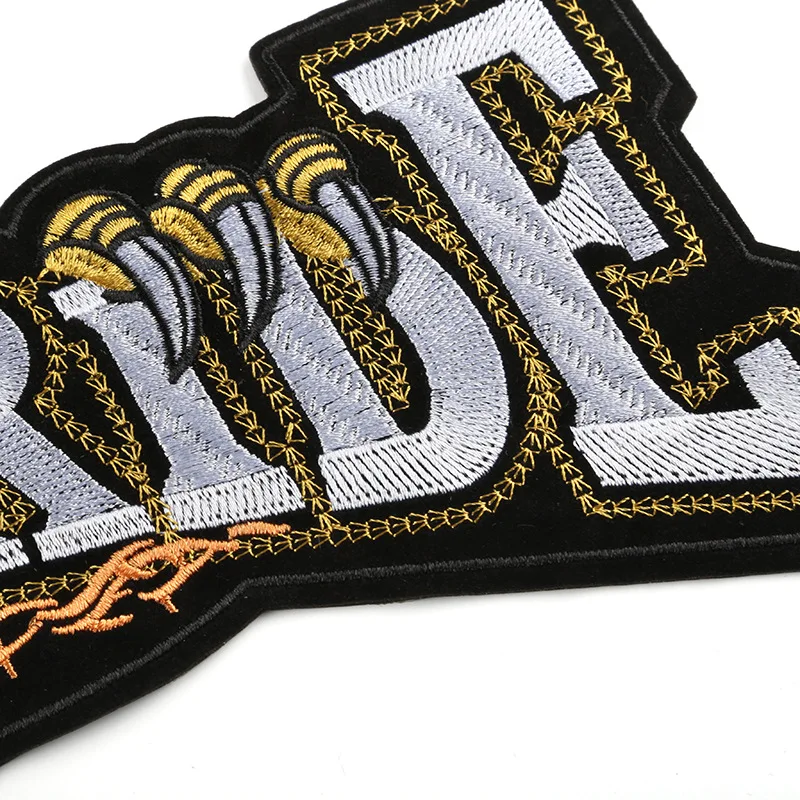 New computer embroidery logo wholesale English alphabet clothing accessories large patch stick embroidery cloth paste