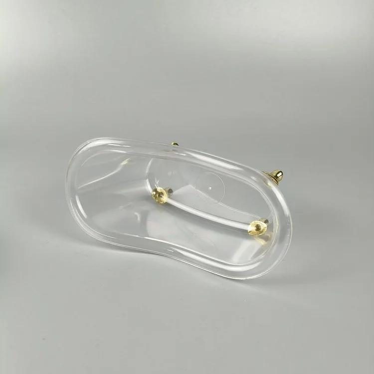 Plastic PS clear gold feet mini bathtub cosmetic bottle container/ SMALL 12*6*7cm washroom SHAMPOO soap package containers