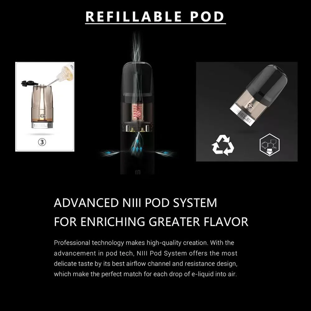 Vape pen Refillable Cartridge 2.0ml pod Kit Fast charging Advanced Smart E-cigarette smoking vape wape