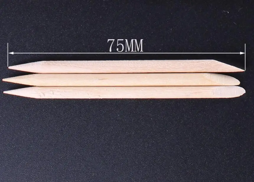 Double Ended Pedicure orange wood Tools nail art cuticle pusher Wooden Manicure Nail Art Wood Stick