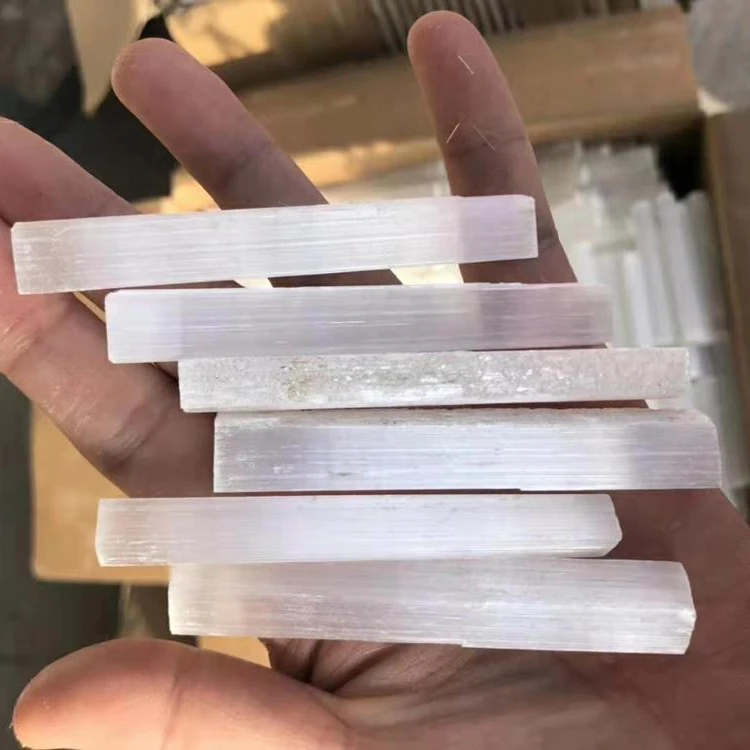 Wholesale Natural Selenite Reiki Stone Points Healing Raw White Gypsum Wand