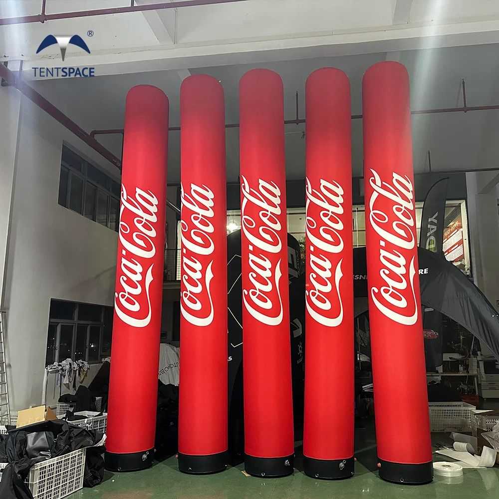 500x60 cm 15ft advertising custom LED inflatable tube light decorative inflatable  pillars LED lighting columns