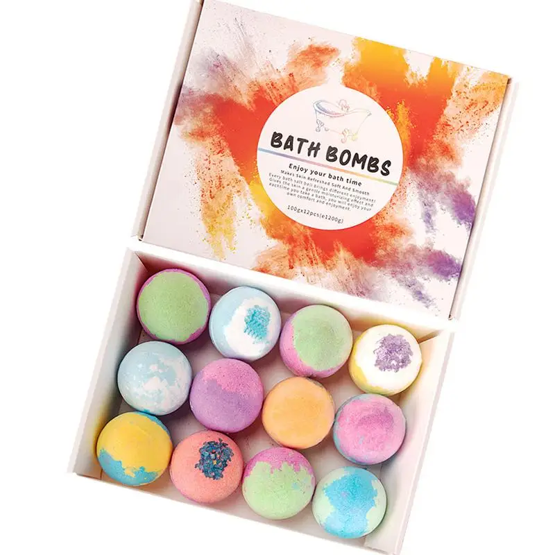 
Private Label bath salt Handmade Bath Fizzies Organic rainbow Bath bombs 