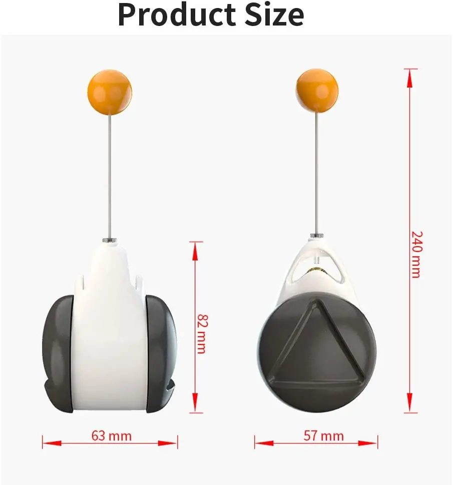 Interactive Cat Toy for Indoor Cats Kitten Chaser Toys with Catnip Ball Tumbler Balanced Wheel Toys Funny Cat Stick with Teasing