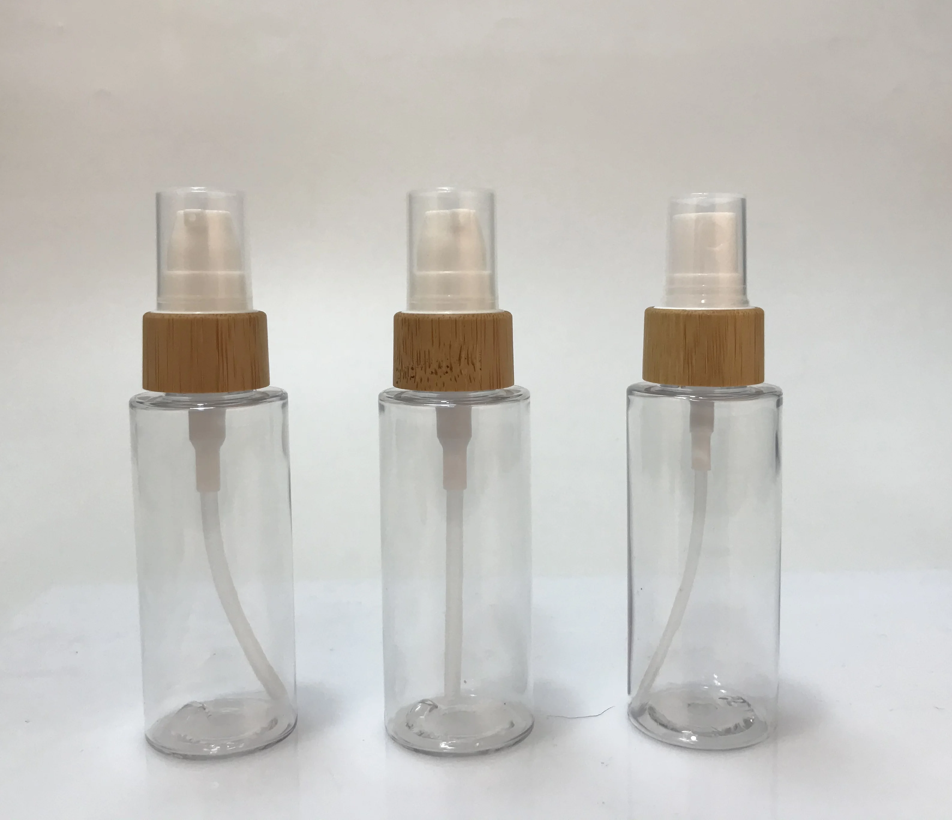 
PET bamboo spray bottles packaging travel set cosmetic travel bottle and jar 