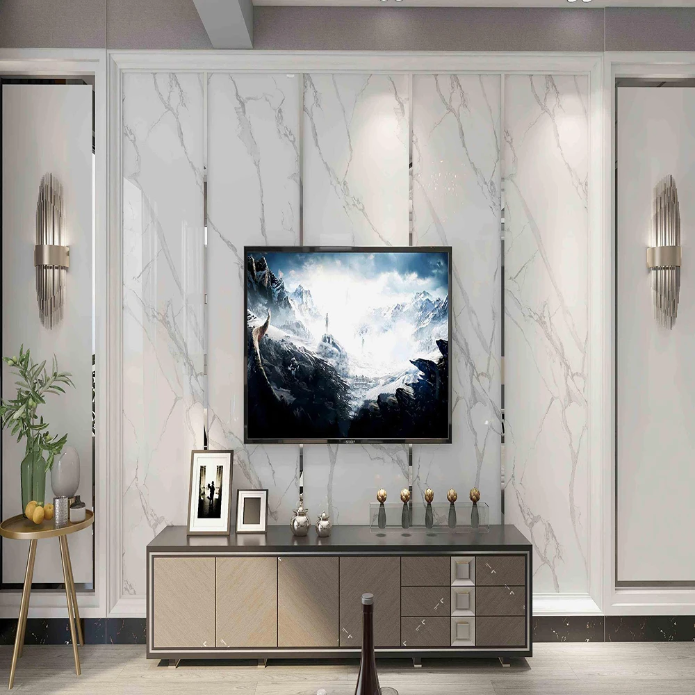 KASARO Plastic sheet 3d printing high gloss marble design uv board for wall