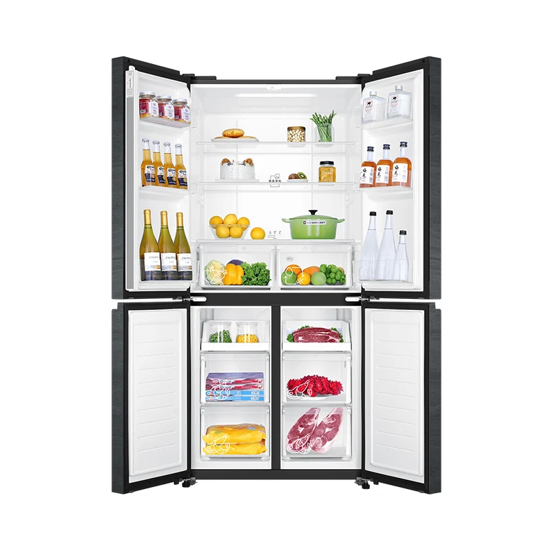 Multi function large capacity frost free side by side cross 4 door refrigerator for home use