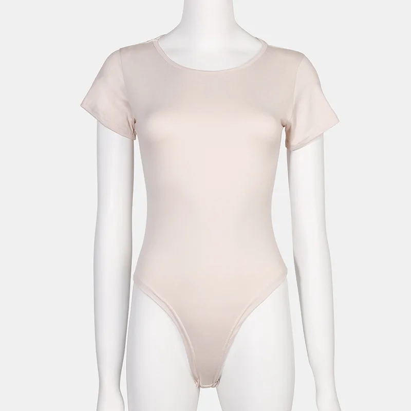 2022 New Fashion Womens Casual Bodysuit Solid Color Sexy Slim Short Sleeved T Shirt Women
