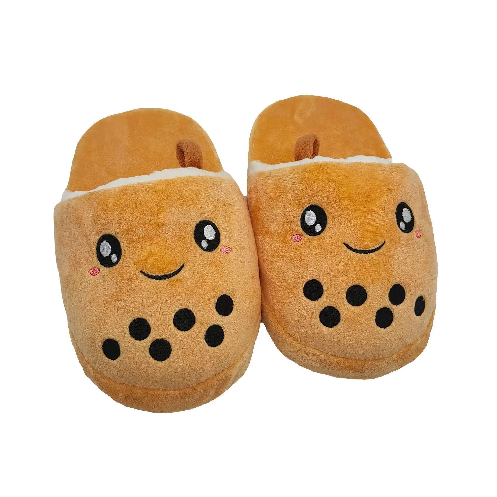 Milk Tea Indoor Shoes Pearl Bubble Tea Plush Boba Home Slippers New Custom Cute Cartoon Slippers