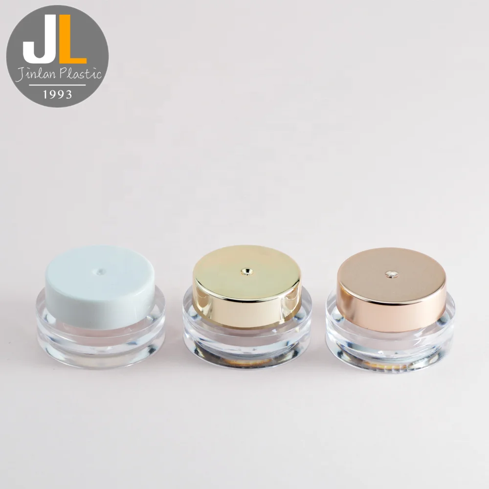 Low Moq Round Cosmetic Packaging Gold Skin Care Cream Container 3g Double wall Cosmetic Jar