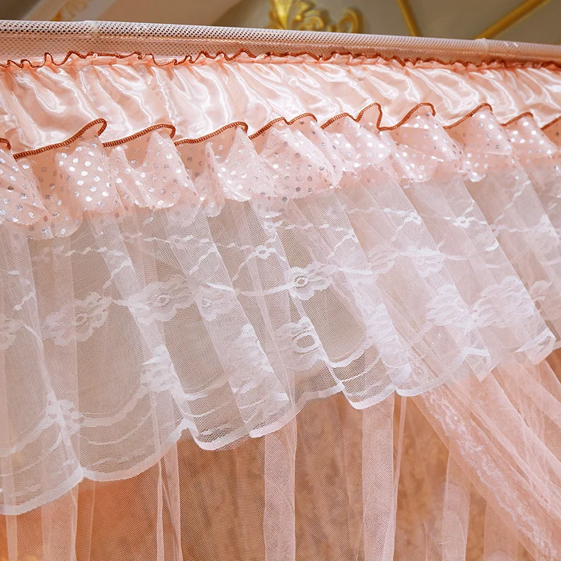 Europe Style Luxury Encrypted 100% Polyester Firm Durable Convenient Soft Lace Anti Mosquito Bed Net