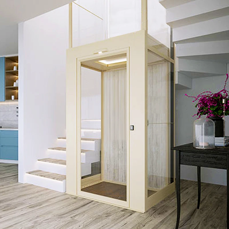 Modern Hydraulic and AC Drive Home Elevator for Duplex Two-Story House New Condition Passenger Residential Elevator for Hotels