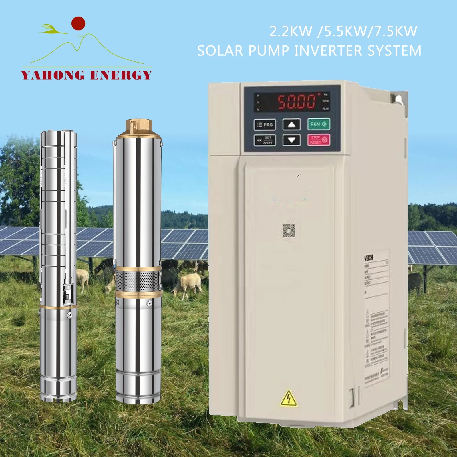 5 5KW солнечный насос инвертор постоянного тока в переменный ток переменного три 3 фазы 380 В выход лыжные вес вход происхождения Тип Размер Место модель напряжение сом