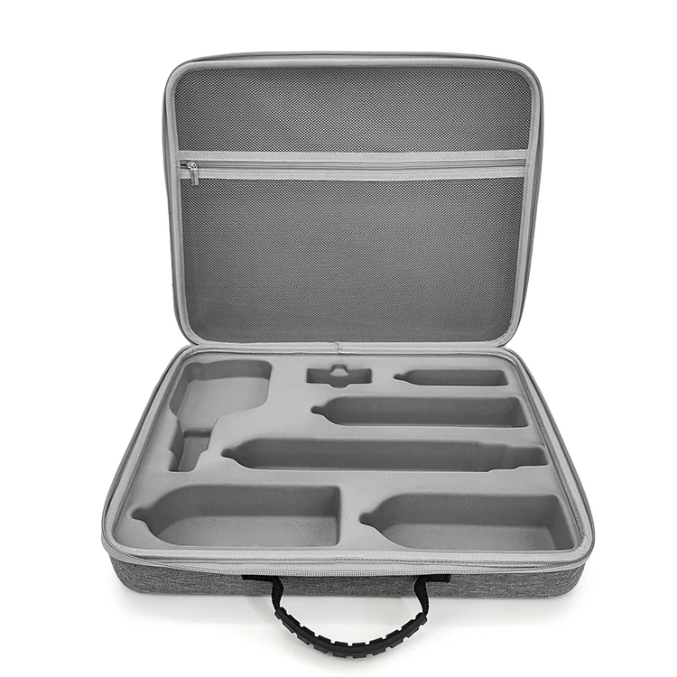High Quality Protection Hard Wholesale Black Zipper Eva Tool Case Custom Logo Eva Body Cupping Therapy  Massager Kit Case