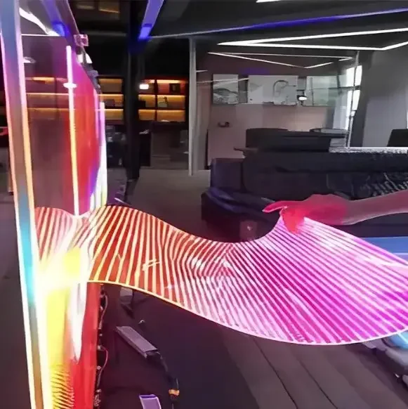 CNS-P-P10  transparent led film display screen Flexible high light transmission Shopping mall glass advertising screen p4 p6 p8