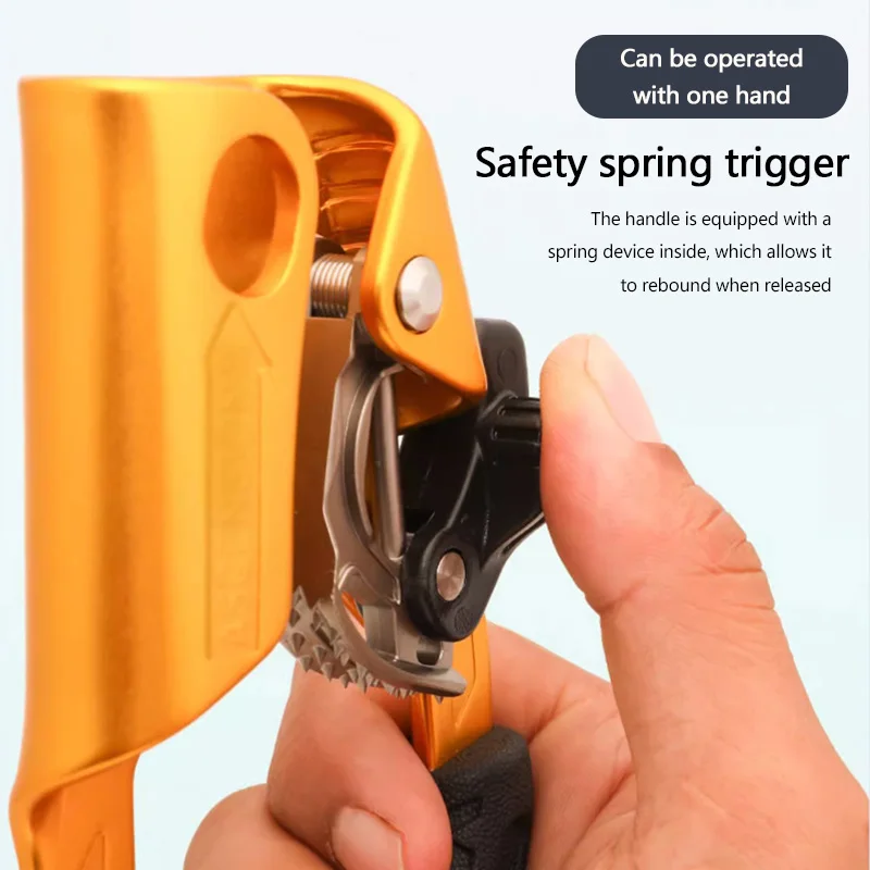 JENSAN Handleless Tree Rappelling Rope Hand Rock Climbing Ascender Pulley Clamp Work At Height