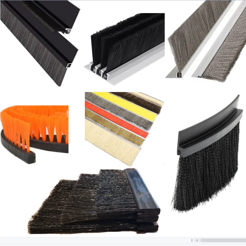 Custom Sizes Multifunctional H F T Aluminum Alloy Strip Brush for Door Window Sealing