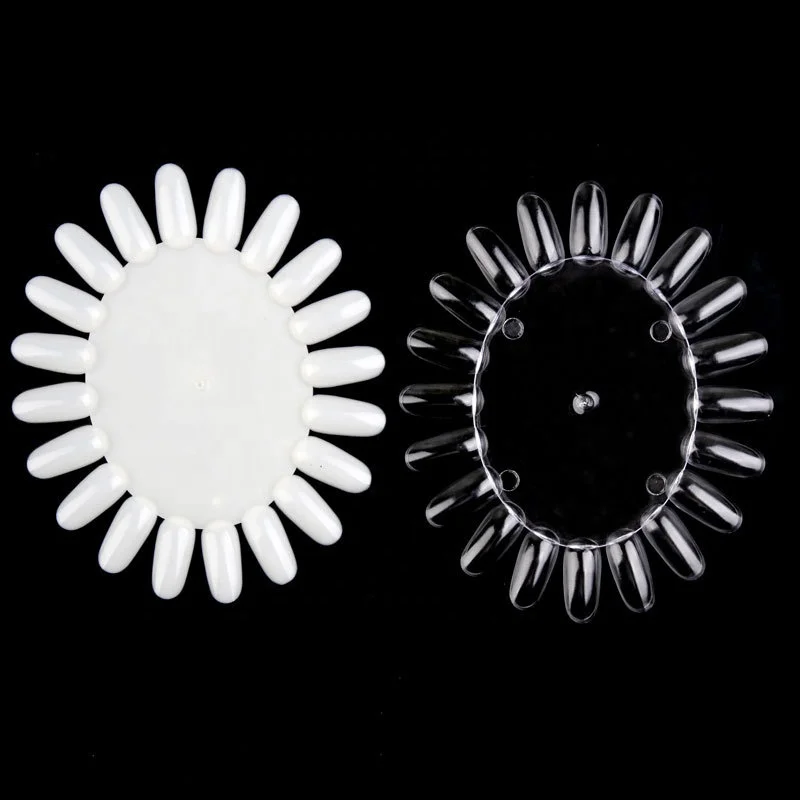 False Nail Tips Nail Display Sticks Clear Natural Colors Nail Swatch Chart With Ring