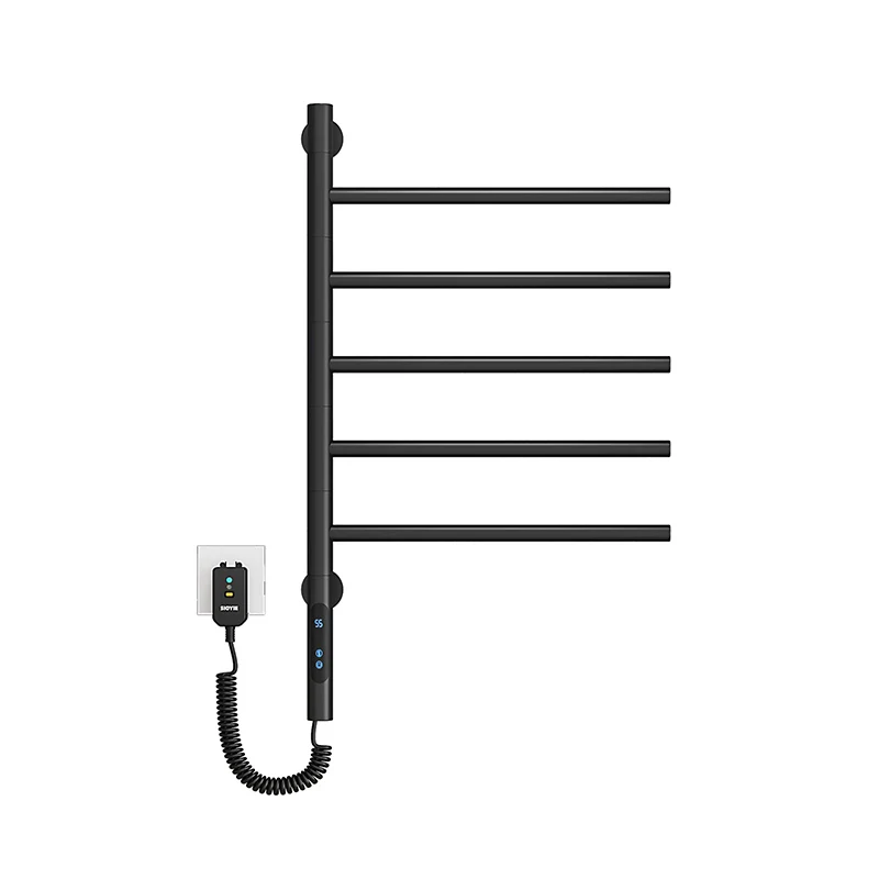 New Design Wall Rotating Towel Rack Heated Drying Bathroom Stainless Steel Grey Electric Towel Rack
