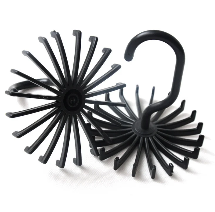 20 hooks rotated plastic hangers for scarf and sock holder