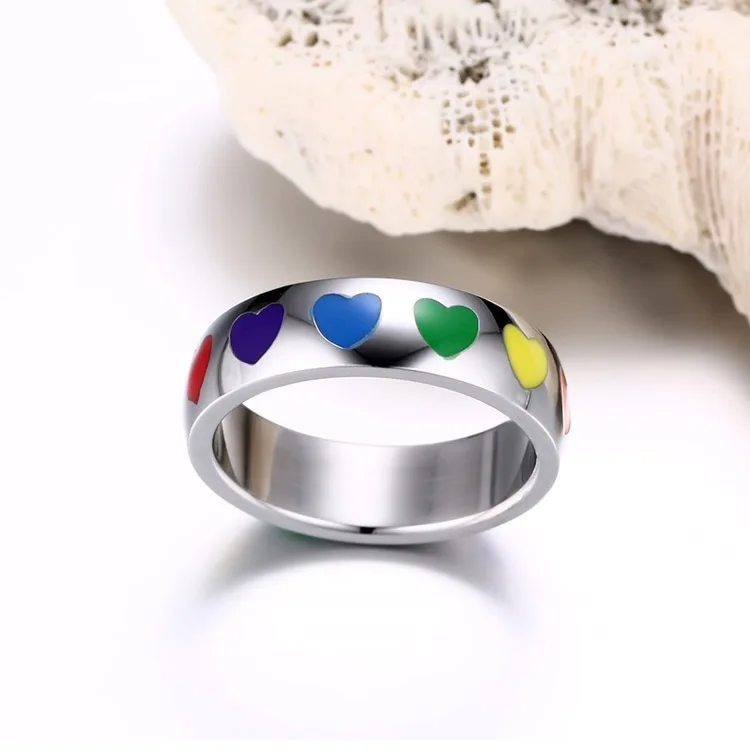 New arrival  custom  cheap  heart-shape  titanium ring