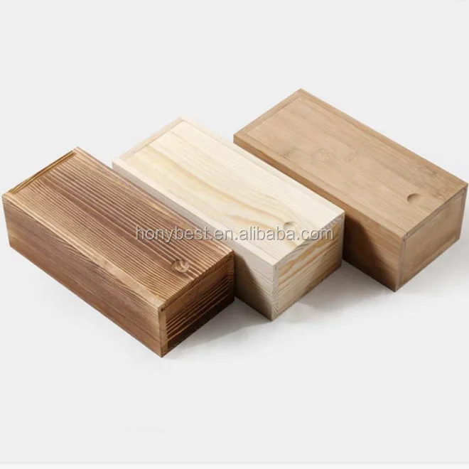 bamboo wood box slide top