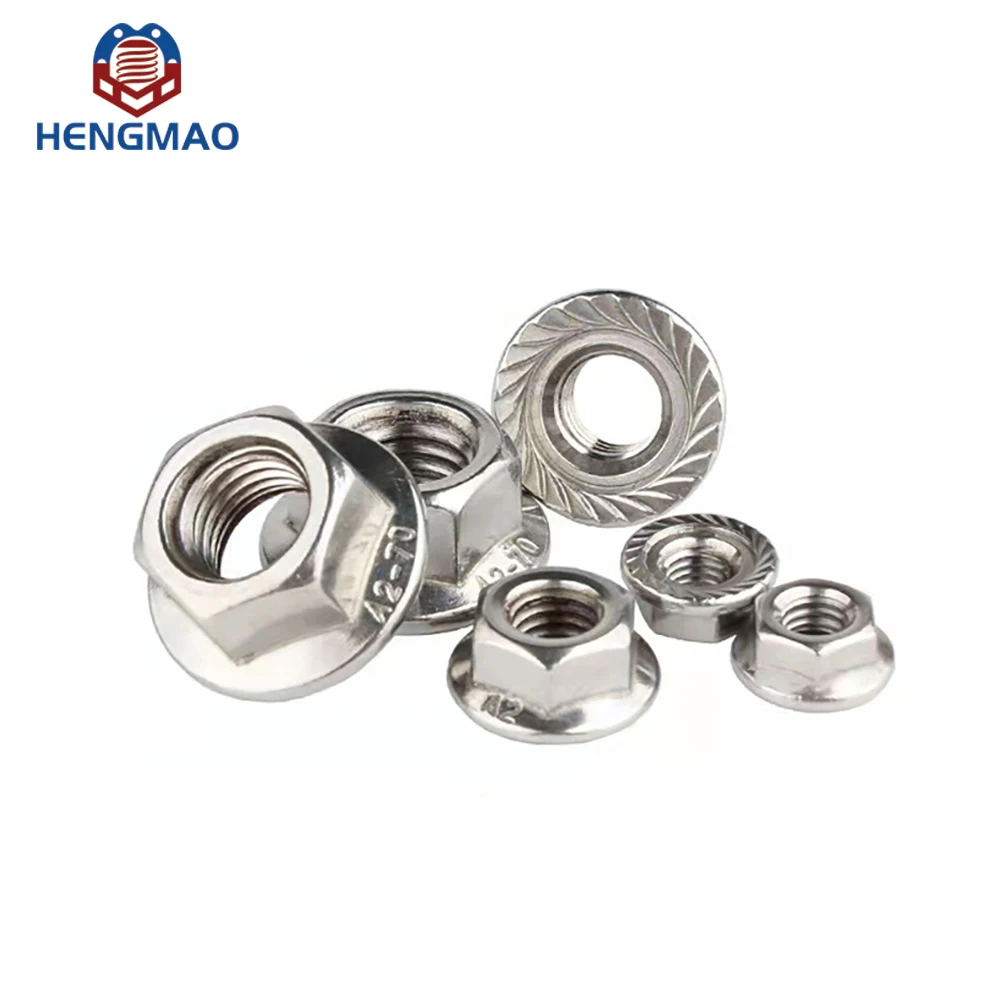 Factory Price A2 A4 Anti Rust DIN6923 M6 M8 M10 Serrated Flange Nuts hex flange nut