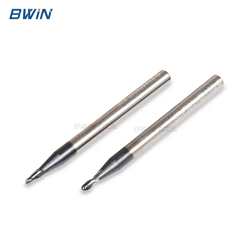 BWIN factory 2flute solid carbide end mill ball nose tungsten carbide cutting milling cutter bits