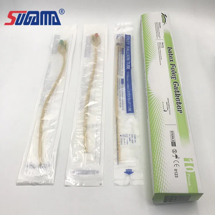 medical 2 way or 3 way foley urine catheter urethral catheter tube for male