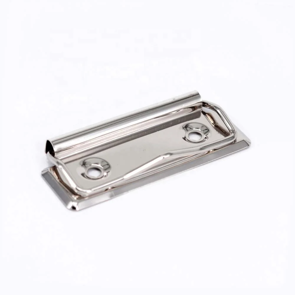 Office Stationery Board Clips With Hook plastic corner  Flat Metal Clipboard Clip