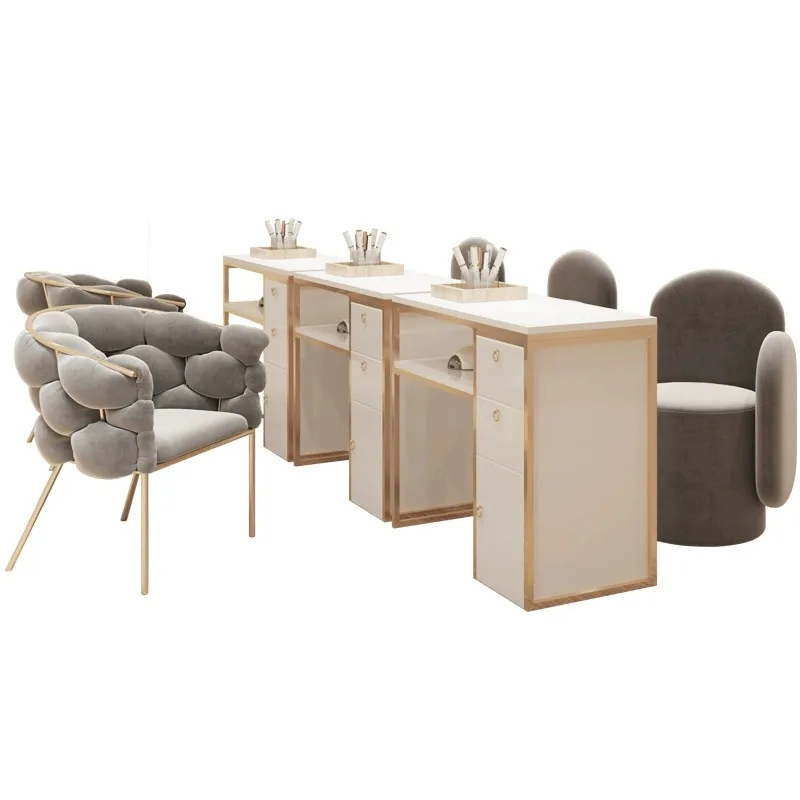 Station Salon Furniture Wood Nail Tables Nail Desk Manicure Table Factory Direct Nails Bar Customized Durable Modern 1pcs