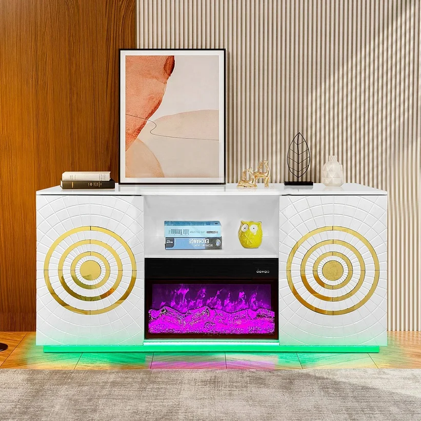 Guanding Modern European Classic Luxury TV stand Glam Luxury Living Room Furniture Exquisite interior Design wooden Tv Cabinet