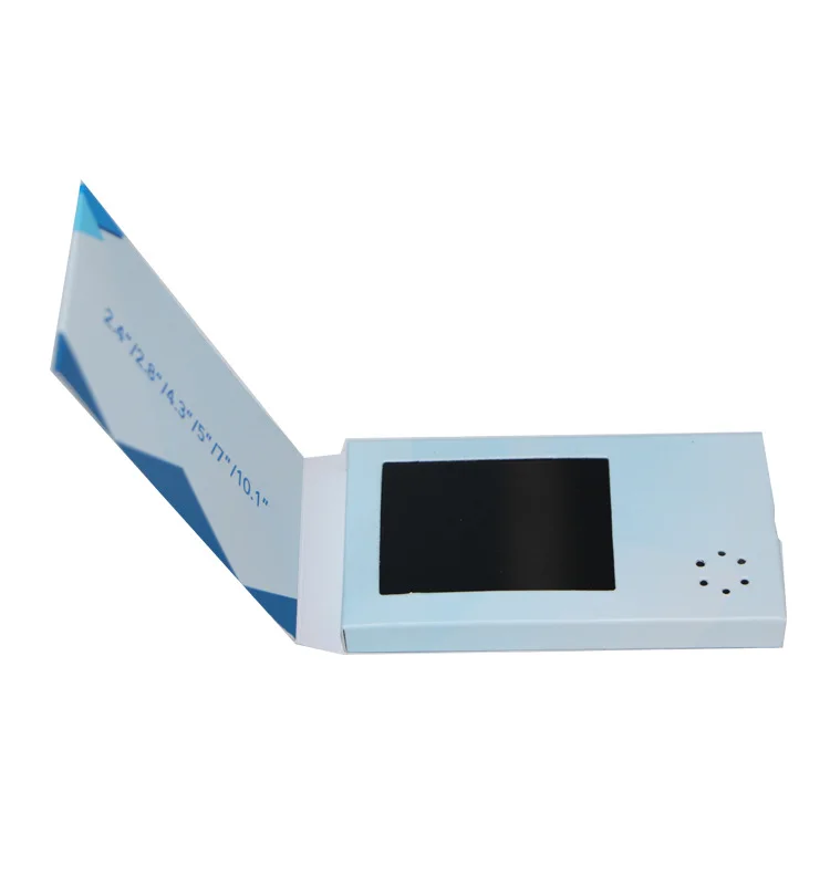 2.4 inch LCD video advertising greeting paper brochure printed video play paper business gift card