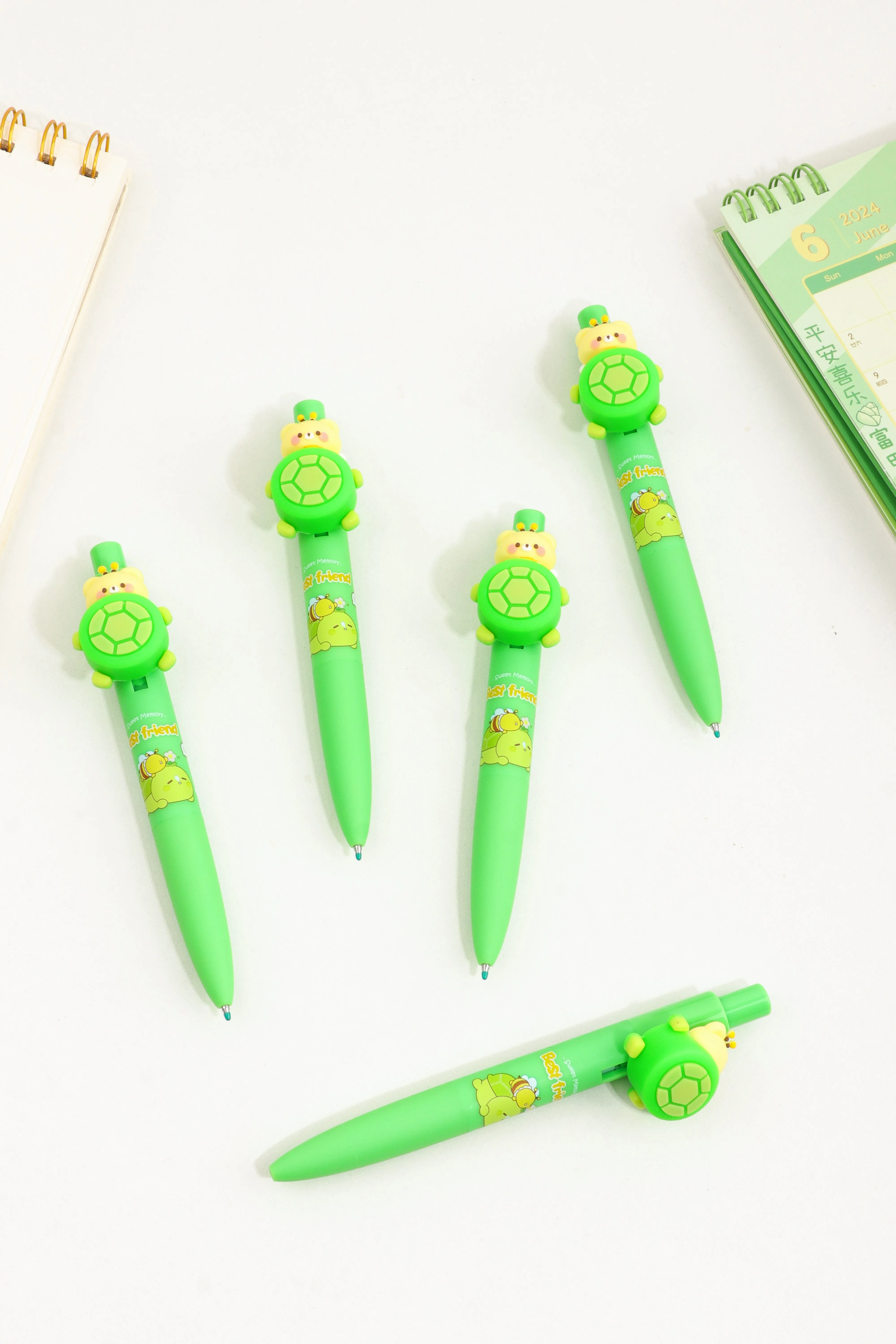 KUKI Creative Novelty Gift Plastic Decorative DIY Beaded Pens Ballpoint Gradient Turtle Pens