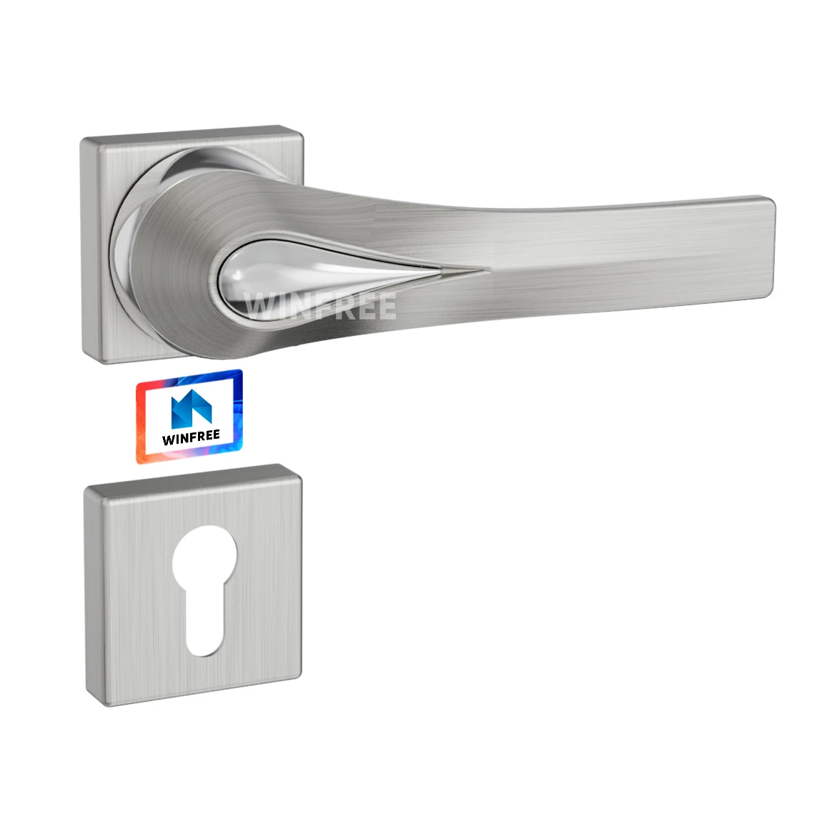 Guangdong-WINFREE hardware Australia Luxury Villa Square Door Handle For House Entrance Door Internal Handle Black