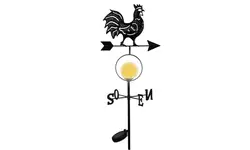 decoration garden metal animal cock solar light stake