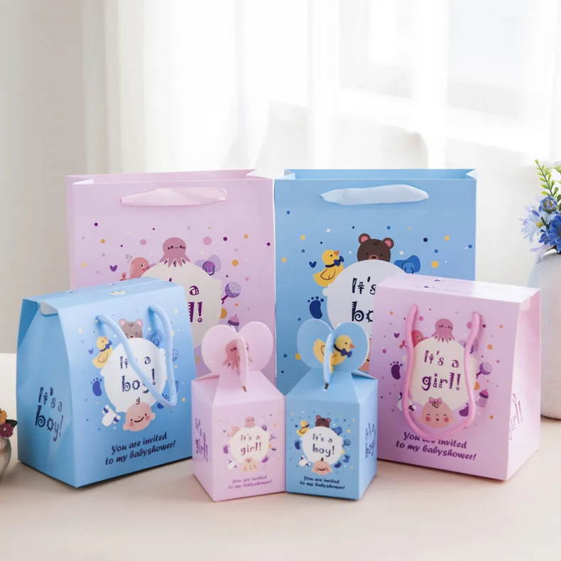 Party Favor Paper Bags Customizable Logo Color Printing Gift Bags Small Paper Box For Kids Birthday Wedding Baby Shower