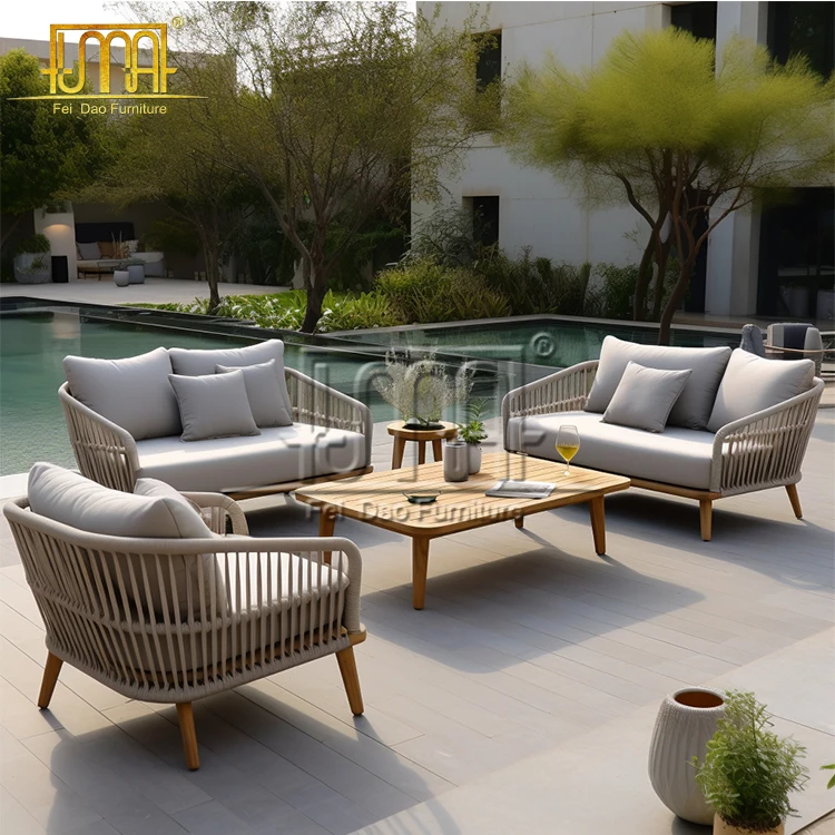 Rattan Woven 3-Piece Outdoor Balcony Patio Wicker Sectional Sofa